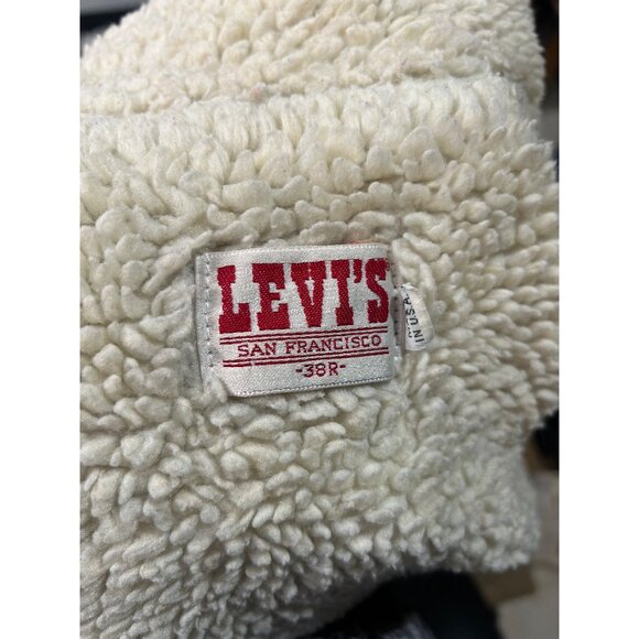 Vintage Levi’s Charcoal Denim Jacket Sherpa Lined Unisex - Picture 10 of 13
